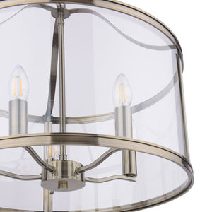 Laura Ashley Harrington 5 Light Pendant Antique Brass & Glass LA3756204-Q