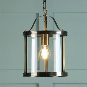 Laura Ashley Harrington Single Pendant Antique Brass & Glass LA3756217-Q