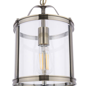 Laura Ashley Harrington Single Pendant Antique Brass & Glass LA3756217-Q