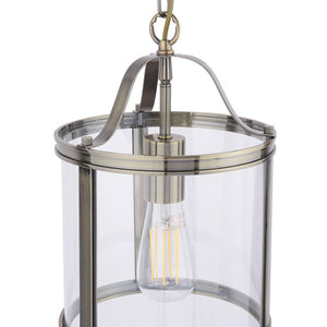 Laura Ashley Harrington Single Pendant Antique Brass & Glass LA3756217-Q