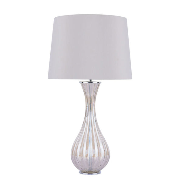 Laura Ashley Nevern Table Lamp Champagne Glass & Polished Chrome with Shade LA3756239-Q