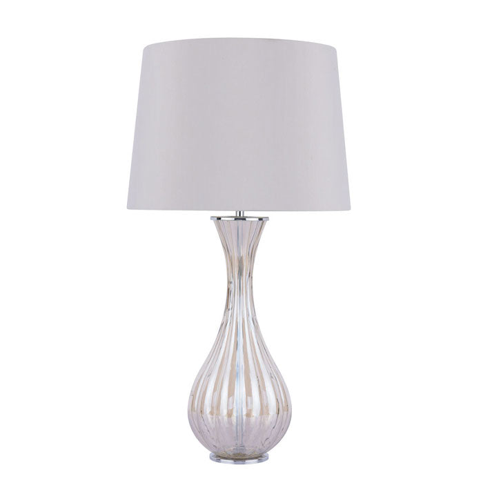 Laura Ashley Nevern Table Lamp Champagne Glass & Polished Chrome with Shade LA3756239-Q