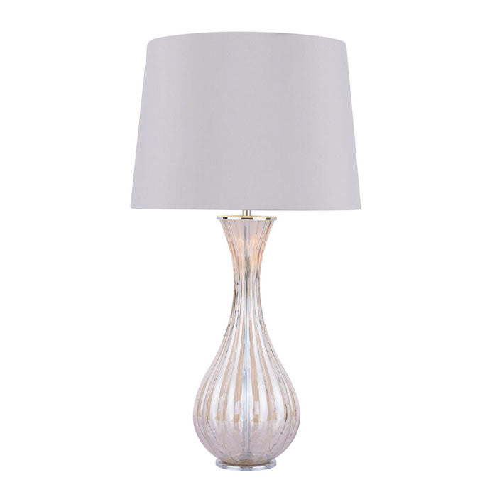 Laura Ashley Nevern Table Lamp Champagne Glass & Polished Chrome with Shade LA3756239-Q