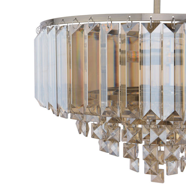 Laura Ashley Vienna 3 Light Semi-Flush Champagne Crystal and Antique Brass LA3756327-Q