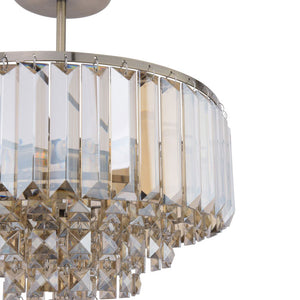 Laura Ashley Vienna 3 Light Semi-Flush Champagne Crystal and Antique Brass LA3756327-Q