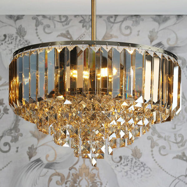 Laura Ashley Vienna 3 Light Semi-Flush Champagne Crystal and Antique Brass LA3756327-Q