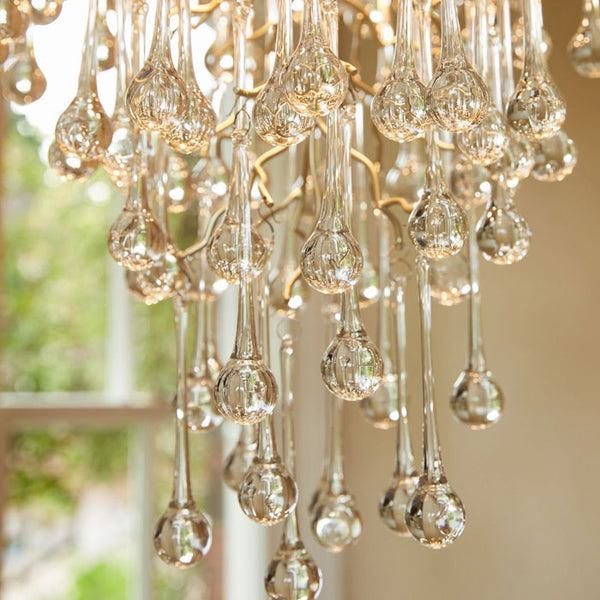 Laura Ashley Willow 4 Light Pendant in Satin Champagne and Crystal LA3756413-Q