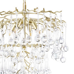 Laura Ashley Willow 4 Light Pendant in Satin Champagne and Crystal LA3756413-Q