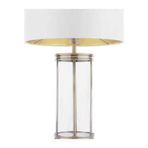 Laura Ashley Harrington Small Table Lamp Antique Brass and Glass With Shade LA3756429-Q