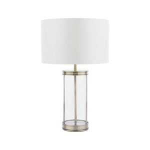 Laura Ashley Harrington Small Table Lamp Antique Brass and Glass With Shade LA3756429-Q