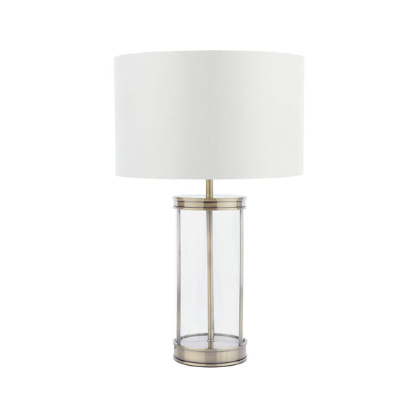 Laura Ashley Harrington Small Table Lamp Antique Brass and Glass With Shade LA3756429-Q