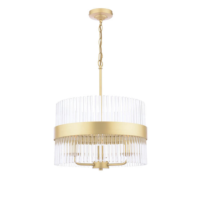 Laura Ashley Alexa 3 Light Pendant Glass and Matt Antique Brass LA3756654-Q