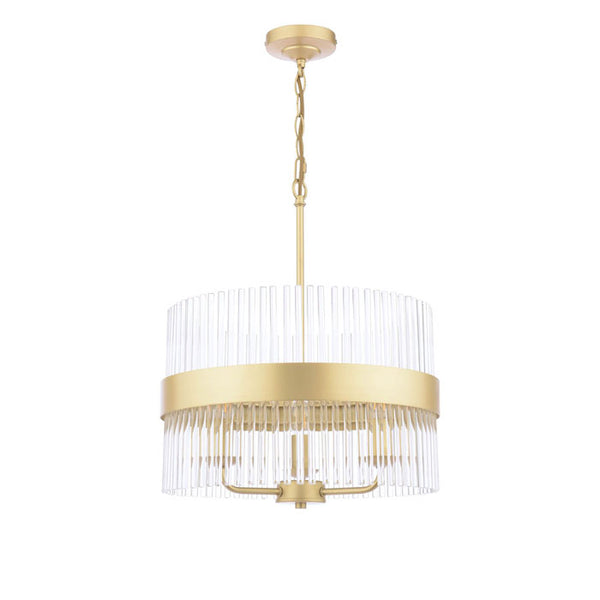 Laura Ashley Alexa 3 Light Pendant Glass and Matt Antique Brass LA3756654-Q