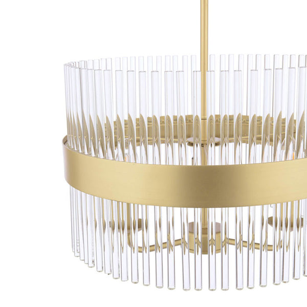 Laura Ashley Alexa 3 Light Pendant Glass and Matt Antique Brass LA3756654-Q