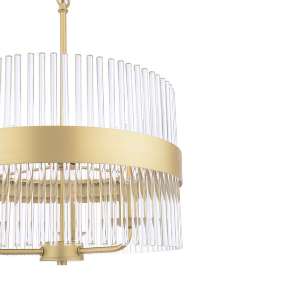 Laura Ashley Alexa 3 Light Pendant Glass and Matt Antique Brass LA3756654-Q