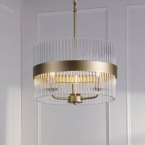 Laura Ashley Alexa 3 Light Pendant Glass and Matt Antique Brass LA3756654-Q