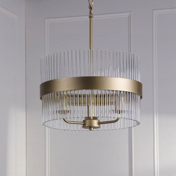 Laura Ashley Alexa 3 Light Pendant Glass and Matt Antique Brass LA3756654-Q