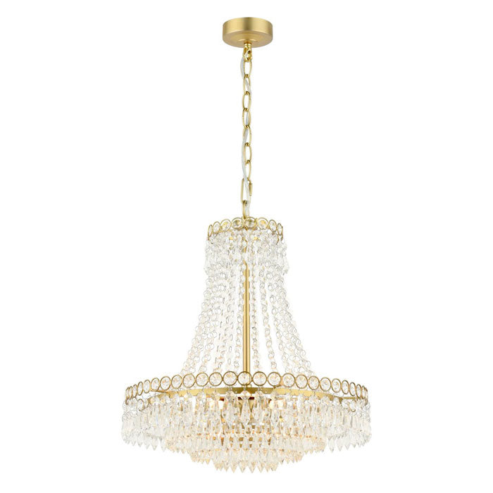 Laura Ashley Enid 5 Light Chandelier Faceted Glass and Matt Antique Brass LA3756713-Q