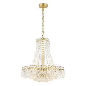 Laura Ashley Enid 5 Light Chandelier Faceted Glass and Matt Antique Brass LA3756713-Q