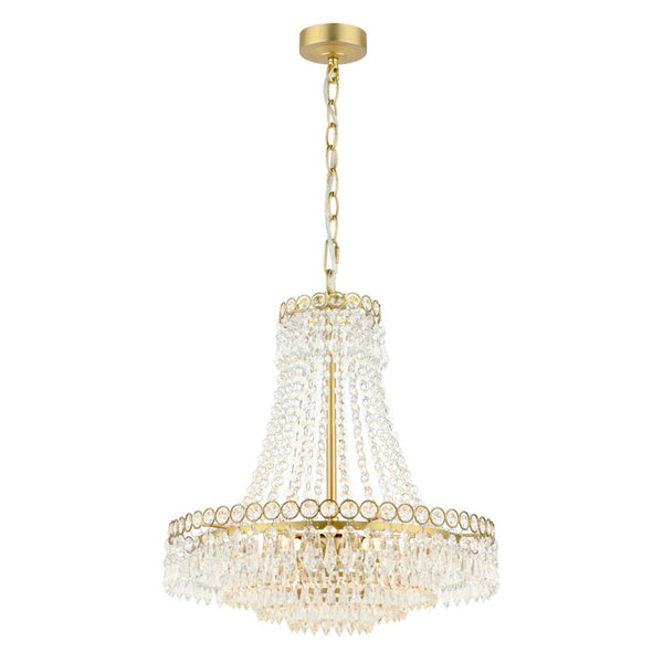 Laura Ashley Enid 5 Light Chandelier Faceted Glass and Matt Antique Brass LA3756713-Q