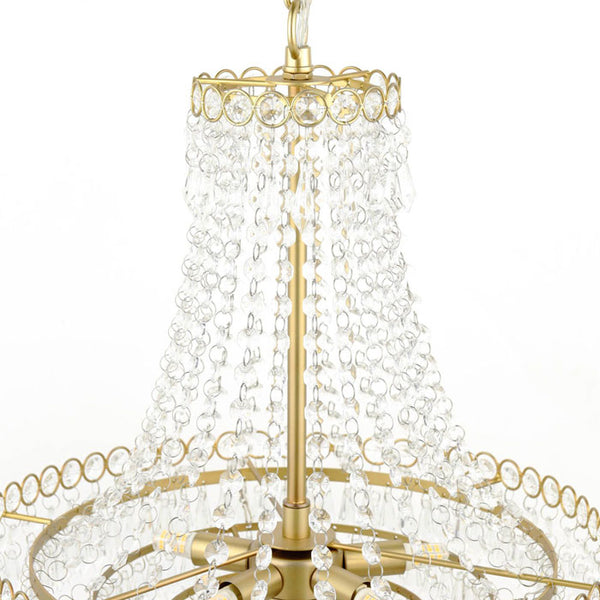 Laura Ashley Enid 5 Light Chandelier Faceted Glass and Matt Antique Brass LA3756713-Q