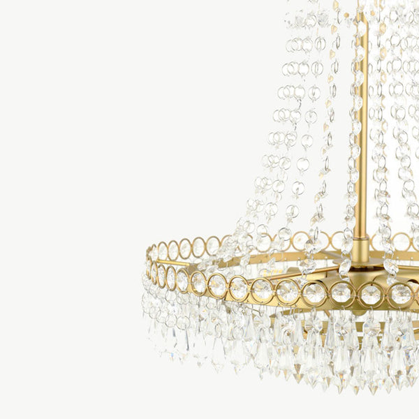 Laura Ashley Enid 5 Light Chandelier Faceted Glass and Matt Antique Brass LA3756713-Q