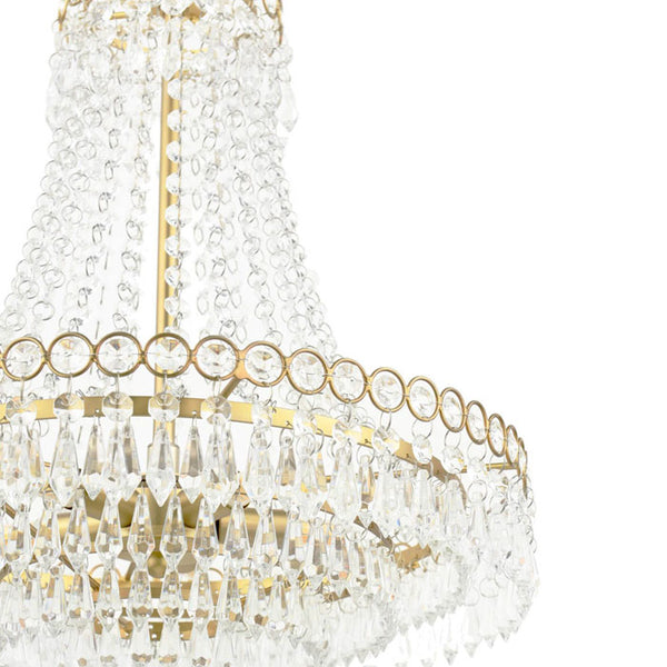 Laura Ashley Enid 5 Light Chandelier Faceted Glass and Matt Antique Brass LA3756713-Q