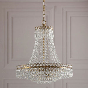 Laura Ashley Enid 5 Light Chandelier Faceted Glass and Matt Antique Brass LA3756713-Q