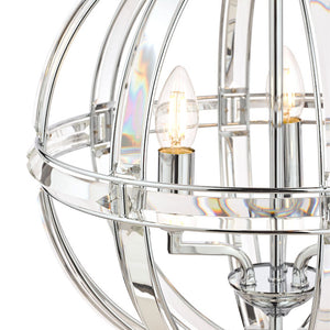 Laura Ashley Aidan Glass & Polished Chrome 3 Light Globe Chandelier LA3713710-Q