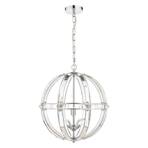 Laura Ashley Aidan Glass & Polished Chrome 3 Light Globe Chandelier LA3713710-Q