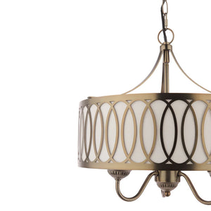 Laura Ashley Allerford 3 Light Pendant Satin Bronze with Taupe Shade LA3756646-Q