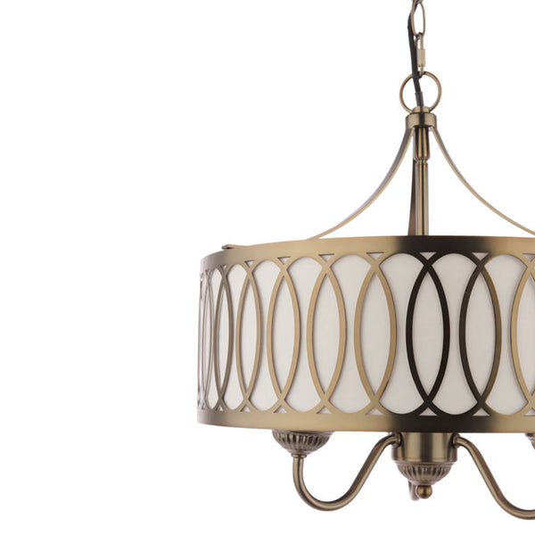 Laura Ashley Allerford 3 Light Pendant Satin Bronze with Taupe Shade LA3756646-Q
