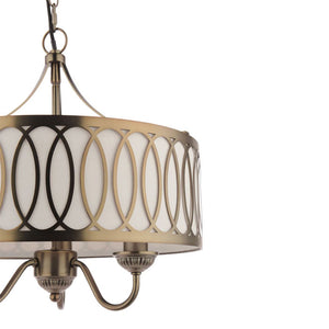 Laura Ashley Allerford 3 Light Pendant Satin Bronze with Taupe Shade LA3756646-Q