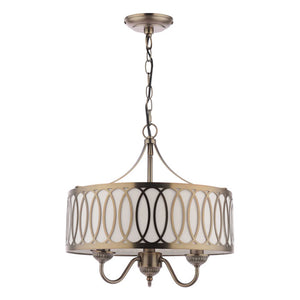 Laura Ashley Allerford 3 Light Pendant Satin Bronze with Taupe Shade LA3756646-Q