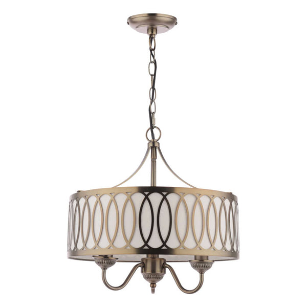 Laura Ashley Allerford 3 Light Pendant Satin Bronze with Taupe Shade LA3756646-Q