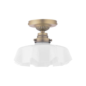 Laura Ashley Banham Semi-Flush Matt Antique Brass and White Glass LA3756515-Q