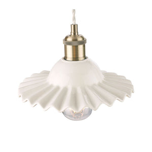 Laura Ashley Beca Small Pendant White Ceramic Antique Brass LA3756097-Q