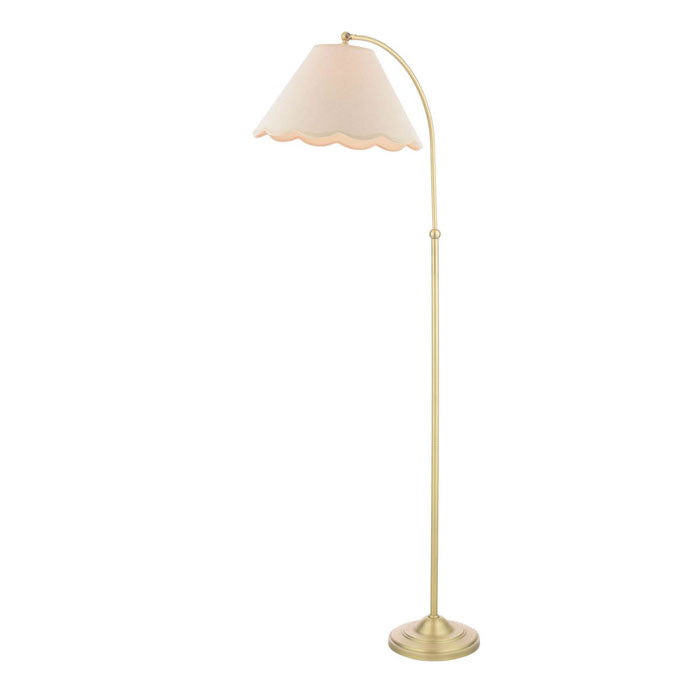 Laura Ashley Cordwell Floor Lamp Matt Antique Brass with Natural Linen Shade LA3756743-Q