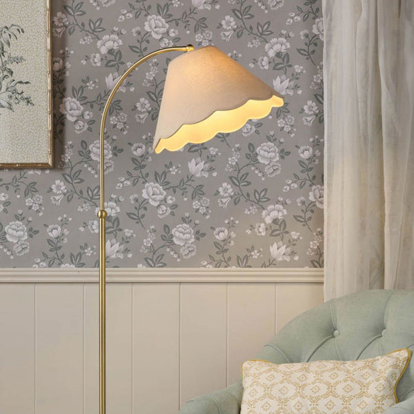 Laura Ashley Cordwell Floor Lamp Matt Antique Brass with Natural Linen Shade LA3756743-Q