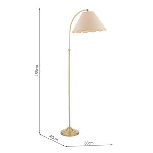 Laura Ashley Cordwell Floor Lamp Matt Antique Brass with Natural Linen Shade LA3756743-Q