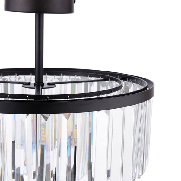 Laura Ashley Elkwood 3 Light Semi-Flush Crystal and Black LA3756610-Q