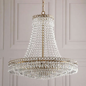 Laura Ashley Enid 5 Light Grande Chandelier Glass & Matt Antique Brass LA3756711-Q