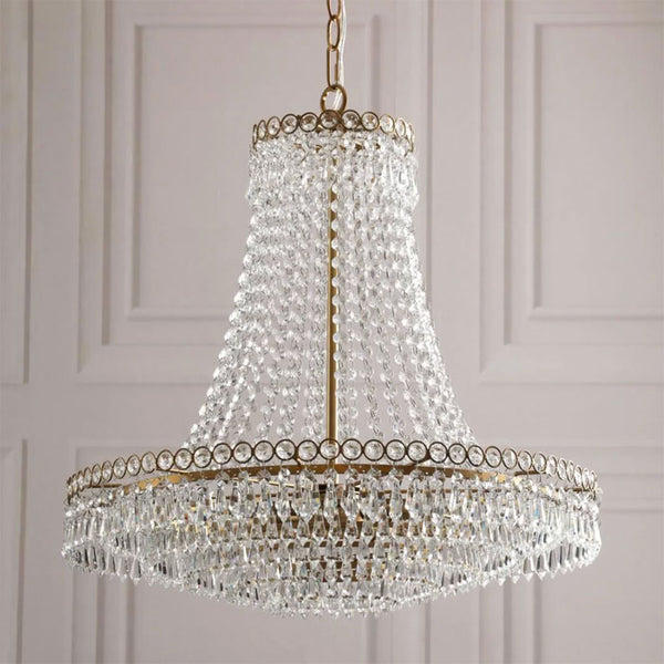 Laura Ashley Enid 5 Light Grande Chandelier Glass & Matt Antique Brass LA3756711-Q