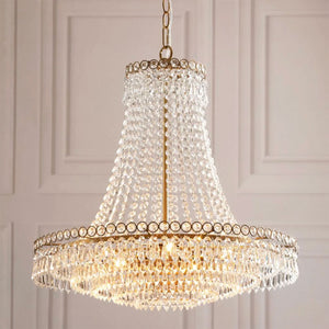 Laura Ashley Enid 5 Light Grande Chandelier Glass & Matt Antique Brass LA3756711-Q