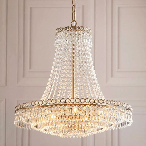 Laura Ashley Enid 5 Light Grande Chandelier Glass & Matt Antique Brass LA3756711-Q