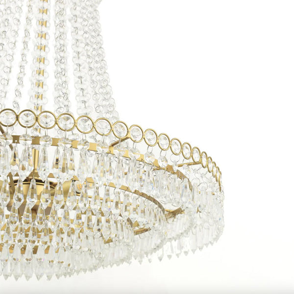 Laura Ashley Enid 5 Light Grande Chandelier Glass & Matt Antique Brass LA3756711-Q