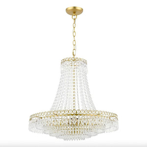 Laura Ashley Enid 5 Light Grande Chandelier Glass & Matt Antique Brass LA3756711-Q