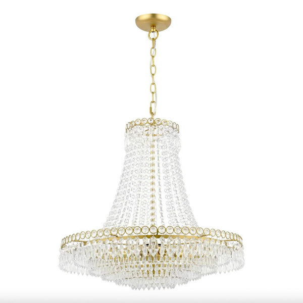 Laura Ashley Enid 5 Light Grande Chandelier Glass & Matt Antique Brass LA3756711-Q