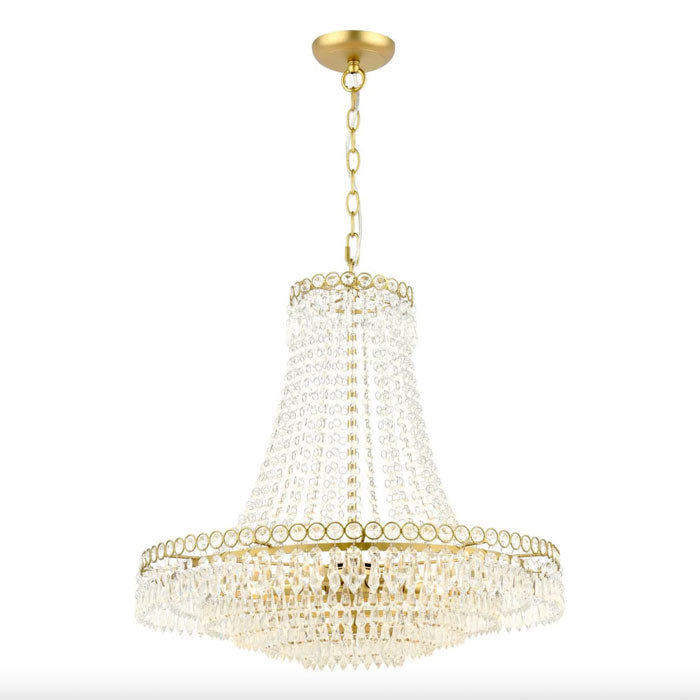 Laura Ashley Enid 5 Light Grande Chandelier Glass & Matt Antique Brass LA3756711-Q