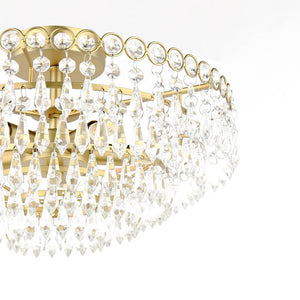 Laura Ashley Enid 5 Light Semi Flush Ceiling Light Faceted Glass & Matt Antique Brass LA3756712-Q